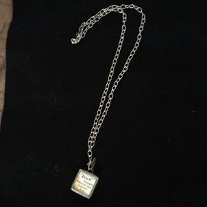 Necklace: bee 2 sided pendant on silver chain